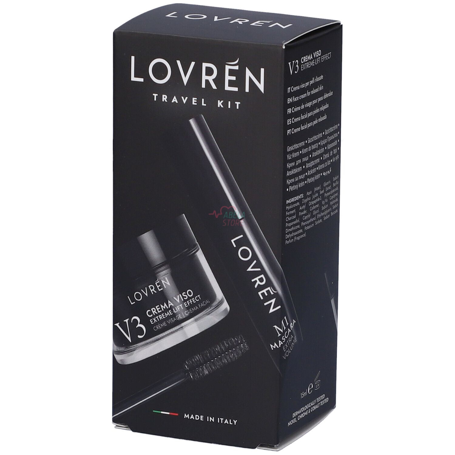 Lovren Mini-size Box Black Black M1 Mascara Mini + V3 Crema Viso Mini